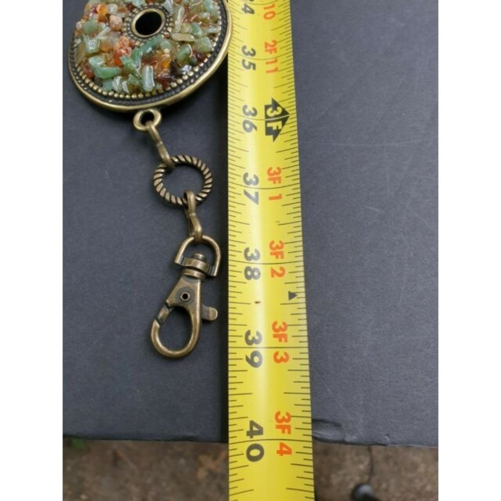 Womens Boho Silver Tone Belt W/ Medallion W/ Crushed Stone Accents Adjustable - Picture 6 of 12